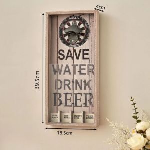 Sacesr Europe Beer Bottle Opener Old Wooden Frame Wall Creative Bottle Opener Cast Iron Wall Hanging Beer Openers Retro Bar Supplies P9M4Y