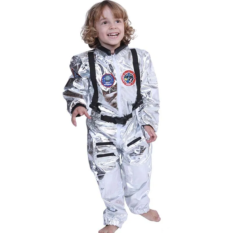 Kids Adult Women Men Astronaut Costume Halloween Dress Up Role