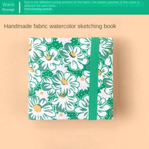 NO4 PANDA Colorful Mini Fabric Watercolor Book Paper Pad Flower Mini Watercolor Painting Book Sketch Book Square Watercolor Sketchbook Travel