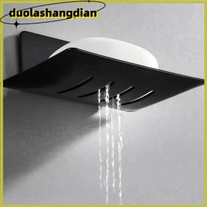 [Duola] Carbon Steel Bathroom Shower Storage Soap Tray Rack Soap Tray Wall Mounted Drainage Soap Tray Box