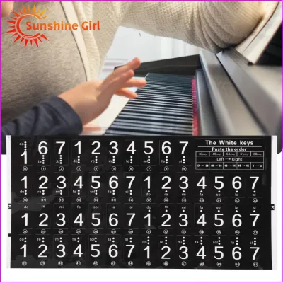 Transparent Electronic Piano Keyboard Sticker 49/54/61 Keys Piano Keyboard Sticker Thin Removable for Children for Beginners