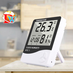 Đồng hồ đo nhiệt độ độ ẩm thời gian thực HTC-1 cảm biến tích hợp đặt bàn