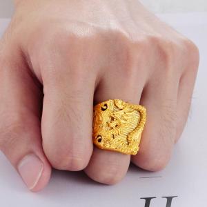 100% Original 18k Legally Pawned Saudi Gold Aesthetics domineering mens gold ring faucet