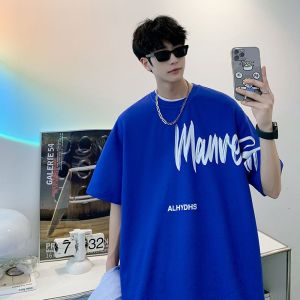 TIDE BEAR Mùa hè Áo phông nam hợp thời trang bông vải tay ngắn thiết kế cảm giác thích hợp Ins áo thời trang