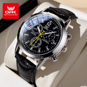 [100% ของแท้] OPK นาฬิกาผู้ชาย แท้ ใหม่ ใส่เล่นกีลา&ทำงาน Quartz ส่องสว่าง สายหนัง กันน้ำ