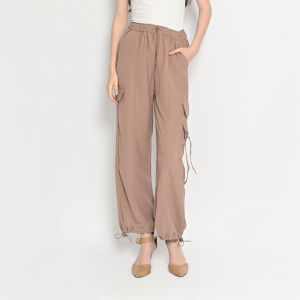 QUEENTIN Celana Panjang Kargo Wanita 0341 Katun Zora Polos Premium