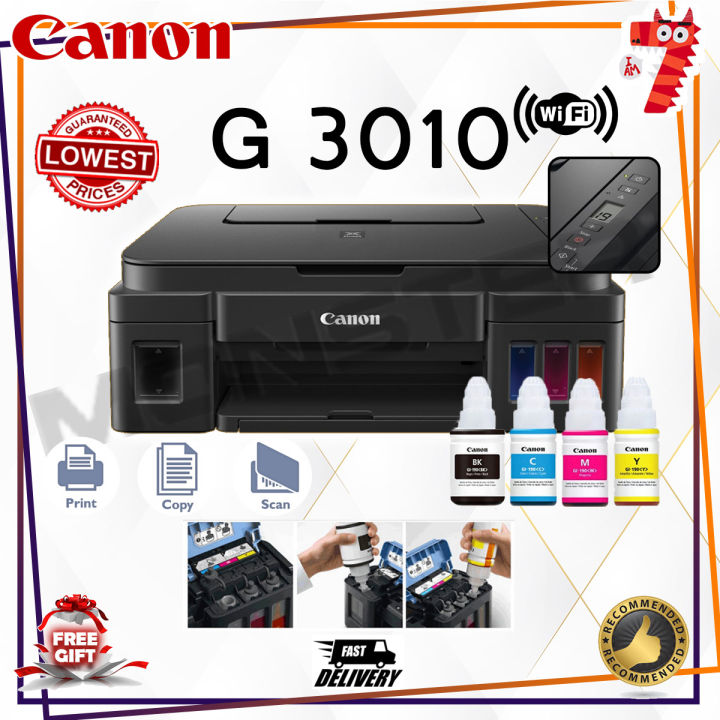 [New] Canon Pixma G3010 Ink Efficient Inkjet Printer 3 in 1 comes with