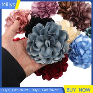 Millys ชุดเสื้อกันหนาวลายดอกไม้11ซม. คลิปหนีบเข็มกลัดติดปกเสื้อทำด้วยมือสำหรับเครื่องประดับแฟชั่นของผู้หญิง