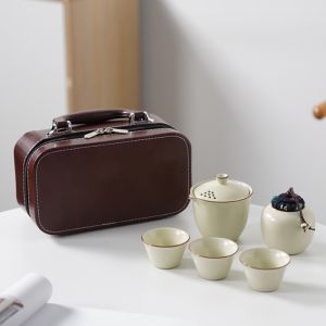 Teapot set 5pcs tea cup free bag paket teko teh dan cangkir free tas portable / hampers tea pot