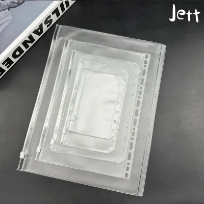 Zipper Binder Ziplock A6/A7/A5/B5 6-hole PVC Transparent/Ziplock Storage Bag Zipper bag-Jett