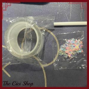 [The Cici Shop] Multipurpose Nano Tape With Straws Beads For DIY Craft Children Pinch Toy Making Blowing Bubble Sticky Traceless Nano Tape