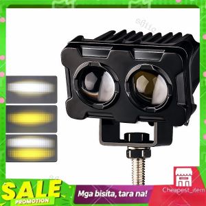 Mini LED Auxiliary Light – 40W/60W Dual Beam High-Low Flashing Strobe Function Para sa Motorcycle Fog at Emergency Work Light!