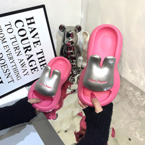 [Free Shipping] Eva Slippers For Women Rabbit Design Suitable For All Seasons Metallic Color Thick Sole And Non-Slip For Summer Wear