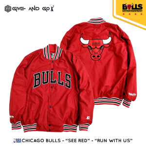 Jaket Varsity Basketball Team NBA Chicago Bulls Series Full Bordir Premium