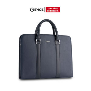 Cặp Da Nam Cầm Tay Túi Xách Công Sở GENCE CDX16 Da Bò Cao Cấp Màu Xanh Navy