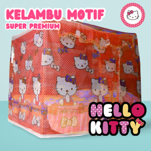 Kelambu Tidur Motif Hellokitty Premium Super Jumbo 180x200cm