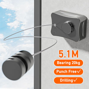 Retractable Clothesline for Drying Clothes Outdoor Indoor Clothes Hanging Line Extendable Wall Mount Clothes Wire RV Cloth Rope