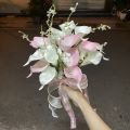 Hoa Cưới Cầm Tay Cô Dâu Hoa Vải Xốp HOA RUM CALLA LILY Trắng Hồng Giangpkc Phụ Kiện Cưới Giang. 