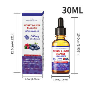 Kidney & Liver Cleanse Drops Care Solution Blueberry Flavor Liquid Detox Liquid Medicine Nutritional Supplement Health Solution Use All Year Round All Natural Ingredients No Added Chemicals Safe