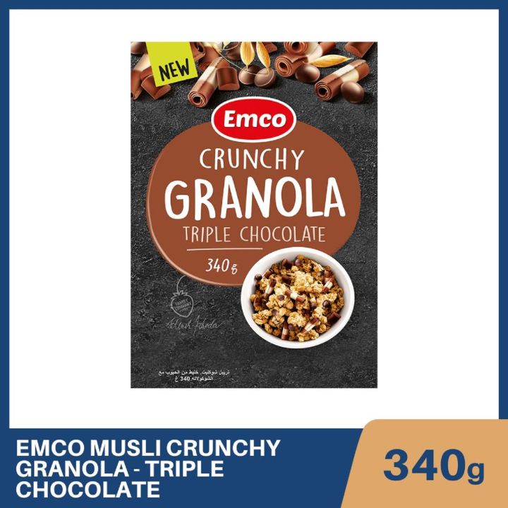 EMCO MUSLI Crunchy Granola Triple Chocolate 340g Lazada PH
