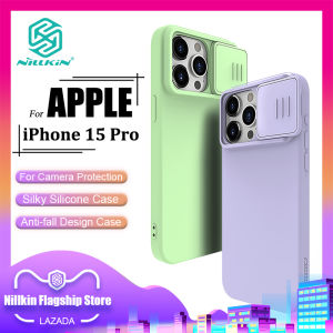 Nillkin CamShield Silicone Case for iPhone 15 Pro Phone Cases Silky Soft Silicone Slide Camera Protection Back Cover