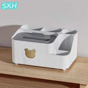 SXH Nordic Minimalist And Multifunctional Creative Tissue Box Desktop Storage Box Living Room Dining Room Coffee Table Cute Remote Control Storage