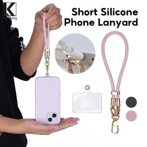 Keranixy Soft Silicone Phone Lanyard Wrist Strap Anti-loss Multifunctional Short Lanyard Phone Strap