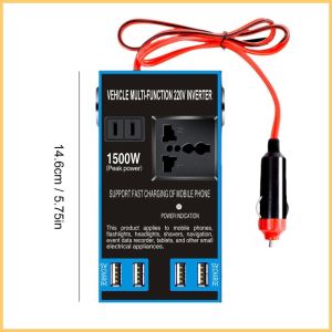 Car Inverter 1500W 24V to 220V Multi-Function Vehicle Socket Charger Power Inverter