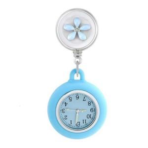 คลิปดึงเข้าออกได้นาฬิกาพยาบาลที่มีเคสซิลิโคนแบบนิ่มสำหรับผู้เชี่ยวชาญโรงพยาบาลสายขยายได้