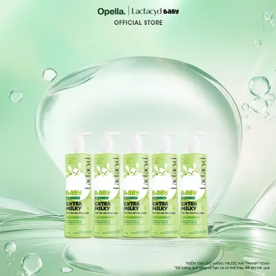 Bộ 5 chai Sữa Tắm Gội Trẻ Em Lactacyd Baby Extra Milky Làm Sạch Dịu Nhẹ và Dưỡng Ẩm Vượt Trội 500ml/chai