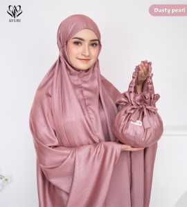 Mukena silk premium meriel by ayuri|mukena silk nikah|mukena 2 in 1|