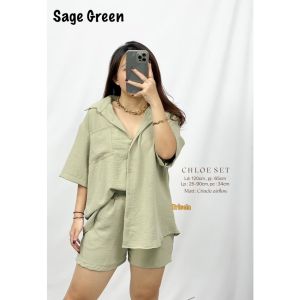 NOURA - CHLOE SET / SETELAN WANITA CRINGKLE AIRFLOW / SHANON SET / SETELAN CELANA PENDEK / SJJ
