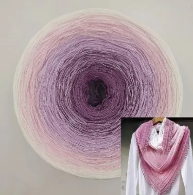 🇲🇾毛线七星毯披肩线星星线6ply 500g Gradient color cake yarn organic pure cotton mixed strands Benang Kait 6股500克渐变色蛋糕线有机纯棉鹿绒毛线手工编织diy