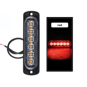 12/24V Car Truck Vehicles Emergency Flasher Dash Strobe Stroboscope Warning Side Marker Blinking Amber LED Light Bar Police Flash Assembly Car-styling Signal Alarm Lamp 6LEDs Side Beacon