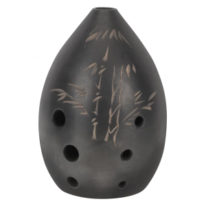 Traditional 8 Hole Ceramic Ocarina Black Clay Crafted Melodious Sound Wind Instrument Present for Cultural Enthusiasts