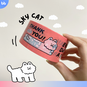 เทปไร้เสียง little sky☁️(ยกแถว) 6 ม้วน 2 นิ้ว 45 หลา น้องหมา🐶ก้อนเมฆ น้องแมว🐱ก้อนเมฆ no noise เทปกาว
