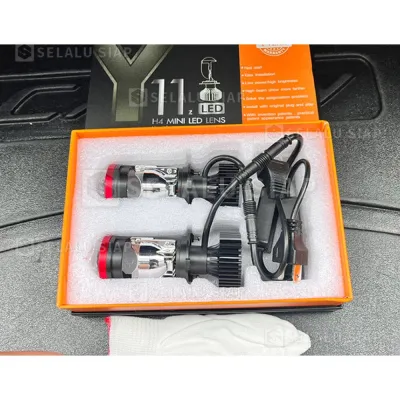 Sepasang 2PCS Y14D Y15D Y7D Lampu Led Mobil Y6D Y8D Mini Projie H4 150 Watt 52000LM Super Bright H4 Mini Projector Lens Lensa Motor Mobil Headlight Headlamp-Sepasang Lampu