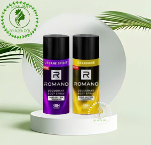 [HOT] Combo Xịt Khử Mùi Nam Romano Urbane Spirit/Grandiose 196ml – Hương Nước Hoa