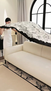 ล้างทำความสะอาดได้ผ้าหุ้มที่นั่งโซฟาผ้าห่มโซฟาการพิมพ์ที่หรูหราและออกแบบการป้องกันโซฟาพร้อมหมอนอิงแบบอินไลน์หลากสี