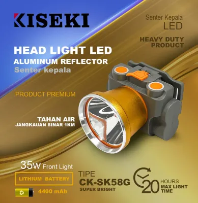 Kiseki Senter Kepala CK-SK58G LED 35watt Super Bright Tahan Lama Cahaya Putih