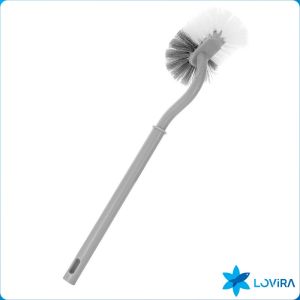 LoviRa Long-Handled Toilet Brush Curved Head Soft Bristles Quick Drying Bathroom Corner Cleaning Tools