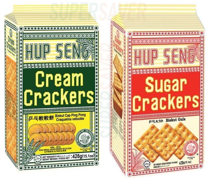 Hup Seng Cream Cracker | Ping Pong Sugar Crackers | Kracker Gula ...