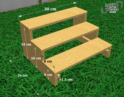 ชั้นไม้วางของ 3ขั้นบันได (ขนาด20-50cm)