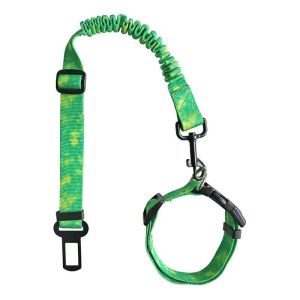 Pet Seat Belt Leash | Dog Leash Dog Collar Cat Leash Cat Collar Pet Leash Pet Collar Animal Collar Animal Leash | Adjustable Strap Size: 45 x 2.5 CM Can stretch up to 74 CM Color:  Blue Green Rainbow