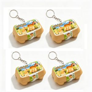 🔥New upgraded🔥 Egg Shape Fidget Toy Clicker Keychain with 6 Buttons Durable ABS Shell Crisp Click Portable Stress Relief Keyring Christmas Gift