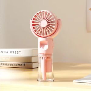 MINIFELE 262 Water Mist Mini Handheld Fan USB Rechargeable 4-Speed Adjustment Mini Fold Fan Portable Strong Wind Spray Fan with Humidifier Outdoor Use