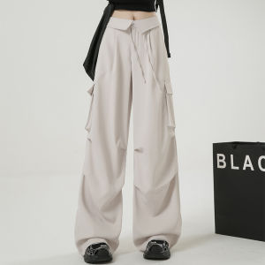 4 Pocket Cargo Pants Casual Baggy Wide Leg Pants for Women