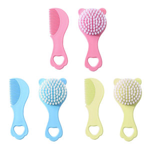 Toddler Hair Care Set for Baby Gentle Hairbrush & Comb with Fun Bear Design for Everyday Use Portable Long Handle