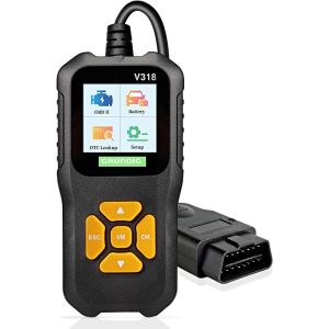 V318 OBD2 Scanner with ELM327 Chip  Full System Car Diagnostic Tool ABS/SRS/Transmission Code Reader Check Engine Light Bluetooth for iOS Android All Vehicles 1996 & Newer ECU scanner engine code reader car diagnostic tool fault code reset tool