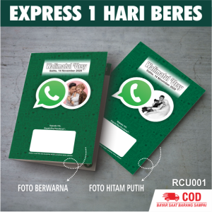 [50pcs - WA] Cetak Undangan Pernikahan / Khitanan WA Unik Glossy & Murah (RCU 01)